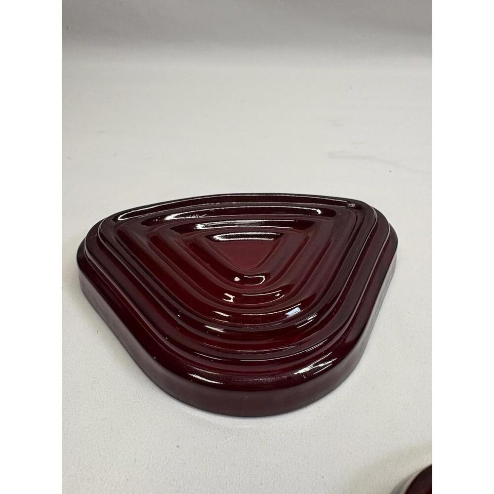 Vintage Anchor Hocking Manhattan Ruby Red Relish Tray Insert Triangular - Picture 9 of 14